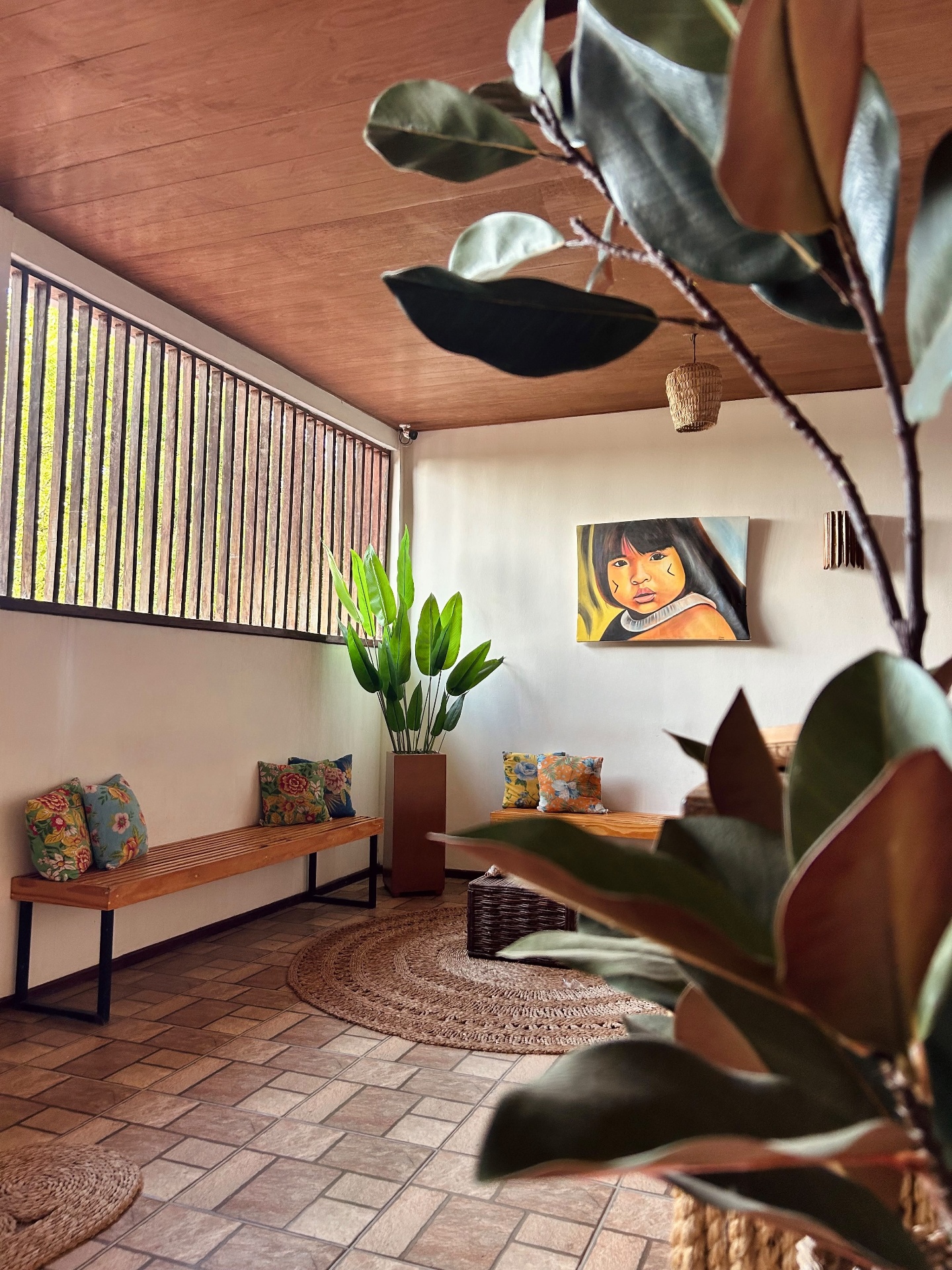 Lounge e jardim